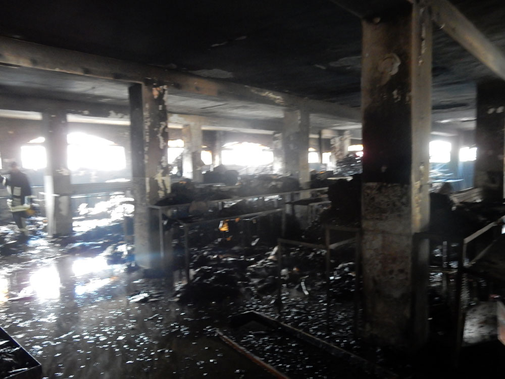 Stores in al-Birah, Area A, ruined after security forces cause fire and ...